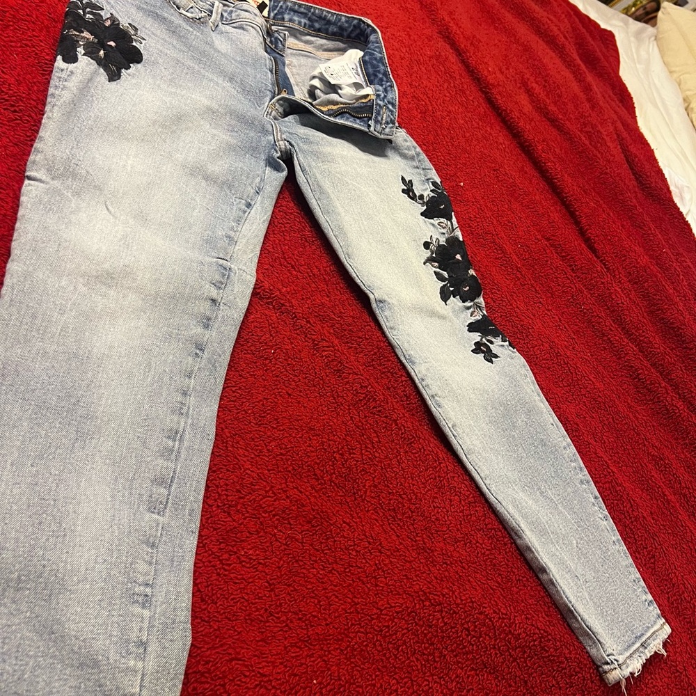 DRIFTWOOD Light Blue Jeans with Navy  Floral Accents